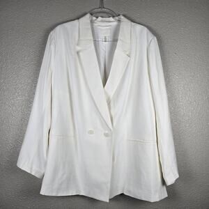 H&M Double Breasted Blazer Jacket Ivory Cream Off White Women’s XXL